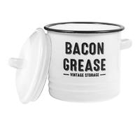SOIMISS Cooking Pot Bacon Grease Container 600ml White Enamel Large Capacity Anti-scalding Household Stockpot for Home Dinner Table Use