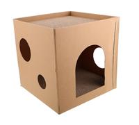 SOIMISS Corrugated Cat Scratcher Nest with Spacious Square Design Multi-functional Cat Scratching Lounge Bed and Resting Pad Stylish Minimalist Scratch Pad House