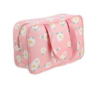 SOIMISS Cosmetic Bag Travel Makeup Pouch Large Pu Flower Pattern Makeup Organizer Pink Daisy Design Toiletry Storage for Women and Girls