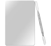 SOIMISS Cosmetic Mixing Plate Makeup Mixing Tray with Spatula Stainless Steel Easy to Use Pigment Blending for DIY Skincare and Nail Pigments