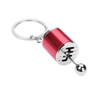 SOIMISS Creative Gear 6 Shape Key Chain Ring for Car Lovers with Compact Zinc Alloy Design, Lightweight and Memorable Red Gear Box Shifter Keychain Gift
