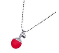 SOIMISS Creative Made of Sturdy Titanium Steel Stylish Sports Accessory Table Tennis Bat Necklace Pendant with Fine Refinement and Unique Design for Casual Wear and Sports Fans