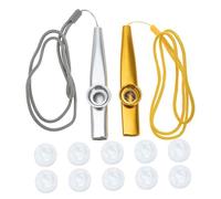 SOIMISS Creative Metal Kazoo Instrument with Flute Membranes Portable Accompaniment for Guitar Ukulele Violin Lightweight Musical for Beginners and Music Lovers