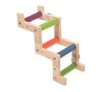 SOIMISS Creative Wooden Parrot Ladder for Birds Natural Chewable Climbing Ladder with Bright Colors Stimulates Mind and Motor Skills Safe Non-toxic Material for Pet Parakeets and Caged