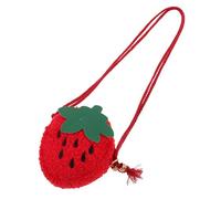 SOIMISS Crossbody Bag Single Shoulder Purse Strawberry Shaped Cute with Practical Storage and Fabric Material, Stylish for Daily Use and Shopping