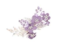 SOIMISS Crystal Bridal Hairpin Purple Flower Rhinestone Faux Pearl Wedding Hair Clip for Women Elegant Hair Accessory with Dazzling Sparkle and Comfortable Fit