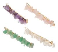 SOIMISS Crystal Hair Clips Set and Metal Material, Creative and Elegant Hair Barrettes 4pcs with Colorful Crystal Stones for New Year Party and Everyday Use