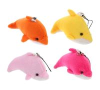 SOIMISS Cute Dolphin Plush Charm 4pcs Set Mini Dolphin Toys Plush Animal Pendants for Bag Hanging Decor