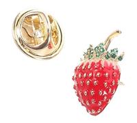 SOIMISS Cute Strawberry Brooch Pin Lightweight Cartoon Fruit Lapel Pin for Women Multipurpose Enamel Accessory for Clothes Bags Hats Scarves Adorable Portable Badge with Sturdy Finish
