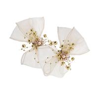 SOIMISS Decorative Mesh Bow Shoe Clips with Removable Buckle and Pearl Detail, 2Pcs for Women’S High Heels at Weddings and Parties