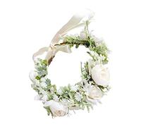 SOIMISS Delicate White Breath Wedding Wreath for Bride Lightweight Floral Garland Decor for Weddings Engagements Parties Chic Eye Catching Headpiece Accessory