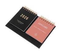SOIMISS Desktop Flip Calendar Small Creative Standing Desk Calendar with Daily and Monthly Views for Office Planning Compact Flip Memo Scheduler From Jan to Dec