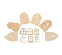 SOIMISS DIY Wood Chips 48Pcs Wooden Fairy Doors Miniature Unfinished Fairy Garden Doors for Office Decoration