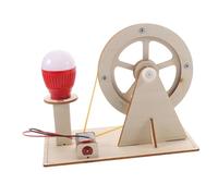 SOIMISS DIY Wooden Hand Crank Generator Kit for Educational Science Experiment to Generate Electricity and Light Bulb Safe and Stem Activity for Young Random Color