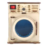 SOIMISS DIY Wooden Washing Machine Assembly Science Experiment Kits STEAM Educational Building Model Project for Kids Toddler Boy Girl Creative Learning Hands On Play Set Pretend Role Toys Craft