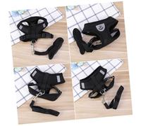 SOIMISS Dog Harness Vest Breathable Mesh Adjustable Small Size s Black Back Chest Strap for Puppies Cats and Small Dogs Pet Leash Collars Supplies
