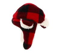 SOIMISS Dog Winter Beret Warm Plaid Cap for Pets Windproof Knitted Dog Hat Ear Protection Stylish Headgear for and Cats
