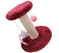 SOIMISS Double Layer Cat Scratcher Cat Scratching Post Protects Furniture Wear Resistant Sisal Plush Pole with Bell Indoor for Kitten Random Color