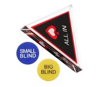SOIMISS Double Layer Poker Dealer Button Set Plastic All-in Big Blind Small Blind Chips with Dual-sided Counting for Fair Play Party Game Accessories