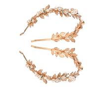 SOIMISS Elegant Bridal Headpiece 2pcs Baroque Leaf Crown Headband Lightweight Wedding Headwear for Bride