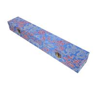 SOIMISS Elegant Embroidered Fan Organizer Box with Lid Decorative Storage Case for Chinese Folding Handheld Fans Multifunctional Gift Box for Weddings Birthdays Festivals Blue Base