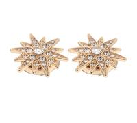 SOIMISS Elegant Gold Metal Shirt Button Covers with Six-pointed Star Design, Easy to Attach and Remove Embellished Button Clips for Clothing and Shirt Collar Decoration, for Outfit