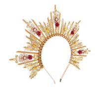 SOIMISS Elegant Jeweled Goddess Crown Headpiece for Women Bridal Wedding Tiara Hairband Versatile Wedding Headband for Birthday Parties Cosplay Photoshoots European Style Bridal Headdress