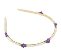 SOIMISS Elegant Pearl Daisy Headband for Women Teens Imitation Pearl and Rice Bead Hair Accessory Simple Charming Style for Themed Events and Ocean Parties