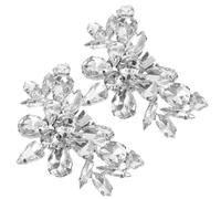 SOIMISS Elegant Silver Shoe Embellishments Clip with Rhinestone Metal Material and Detachable Design, for Work and Formal Events, 1 Pair of Versatile Shoe Decorations