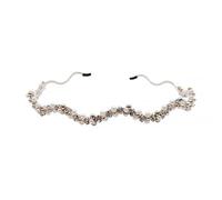 SOIMISS Elegant Wavy Shape Pearl Headband Rhinestones for Women, Lightweight and Attention-grabbing Hair Accessory, for Ceremonies and Parties