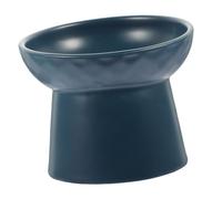 SOIMISS Elevated Slanted Cat Bowl Blue Candy Color 304 Ceramic Raised Pet Food Dish Nordic Neck Protection Suitable for Kittens and Cats