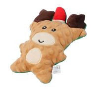 SOIMISS Elk Gingerbread Man Toy Plush Squeak Dog Toy Christmas Pet Plush Material Interactive Play for Dogs for Holiday Decor and Playtime