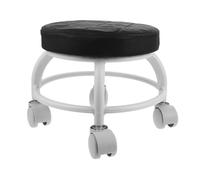 SOIMISS Ergonomic Small Round Rolling Stool Swivel Wheels, Low Height Beauty Salon and Spa Foot Care Chair, Mobile Black Medical and Workshop Seat