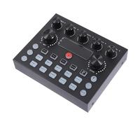 SOIMISS External Sound Card Audio Mixer with Colourful Lighting for Mobile Phone and Computer, Professional Reverb Adjustment, Iron Material, 800 Ma Capacity Suitable for Live Karaoke
