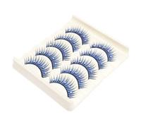 SOIMISS False Eyelashes Colored Eyelashes Dramatic Long Lashes with Rhinestone for Latin Dance Stage Performance Blue Cosplay Lashes
