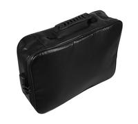 SOIMISS Fireproof Document Storage Bag with Multi-Layer Expandable File Organizer, Black -Lined Certificate and Passport Holder, Lockable Document Organizer for Home and Travel