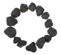 SOIMISS Fish Tank Volcanic Rock and Fire Pit Stones for Gas Grills, Black Natural Pebbles for Wedding Decorations and Potted Plants, 400g Bag