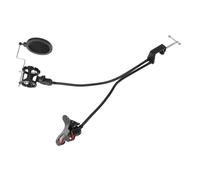 SOIMISS Flexible Dual Gooseneck Phone Live Broadcast Stand with Microphone Arm and Noise Reduction Pop Filter Phone Holder Clip for Desktop Recording and Streaming