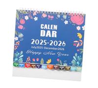 SOIMISS Flip Desk Calendar with Twin Wire Binding Compact English Tabletop Organizer for Home Office Simple Design Appointment Planner Covering July to December