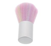 SOIMISS Fluffy Nail Dust Brush for Nails Short Handle Rainbow Design Gentle Non Shedding Bristles for Salon DIY Use