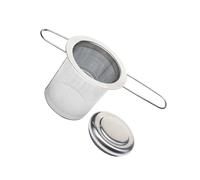 SOIMISS Foldable Stainless Steel Tea Strainer with Lid Two-Handle Infuser Filter for Loose Tea Leaves Food-Grade Fine Mesh Brewing Tool Lightweight Compact Design for Spices