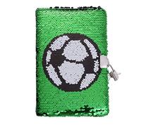 SOIMISS Football Notebook Sequin Lock for Girls Soccer Journal for Daily Planning and Creative Note Taking Material for Private Diary Writing