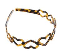 SOIMISS French Hollow Heart Headband for Women and Minimalist Acetate Hair Accessory Tortoiseshell Elegant Thin Band with Charming Romantic Detail for Stylish Everyday Wear