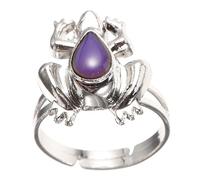 SOIMISS Frog Color Changing Adjustable Open Ring for Cute Emotion Ring for Friends Reflects Body Temperature Changes