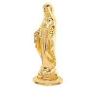 SOIMISS Gilded Our Lady of Grace Figurine Small Catholic Mary Statue Religious Ornament for Home Altar and Christmas Decor Spiritual Blessed Mother Sculpture