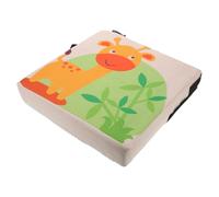 SOIMISS Giraffe Print Booster Cushion for Dining Chair Ergonomic Height Increasing Seat Pad with Anti-Slip Straps Detachable Breathable Linen Cover Machine Washable for Kitchen Study Table