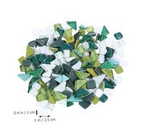 SOIMISS Glitter Crystal Irregular Mosaic Stones Green White DIY Craft Materials Smooth Surface Heat Resistant Decorative for Handmade Jewelry Home Decor