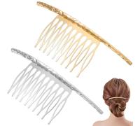 SOIMISS Gold and Silver Hair Comb Set, 2pcs Bobby Pins, Side Hairpin Accessories Raised and Grooved Design, Suitable for Styling and Securing Bangs