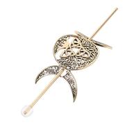 SOIMISS Golden Alloy Crescent Hairpin for Women, Moon Shaped Hair Chopsticks with Secure Hold and Robust Design, Fashionable Hair Accessory for Work and Parties