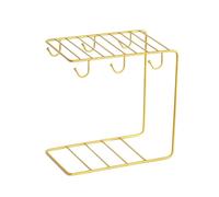 SOIMISS Golden Iron Cup Organizer with Flatback Wire Basket, Wipe Clean